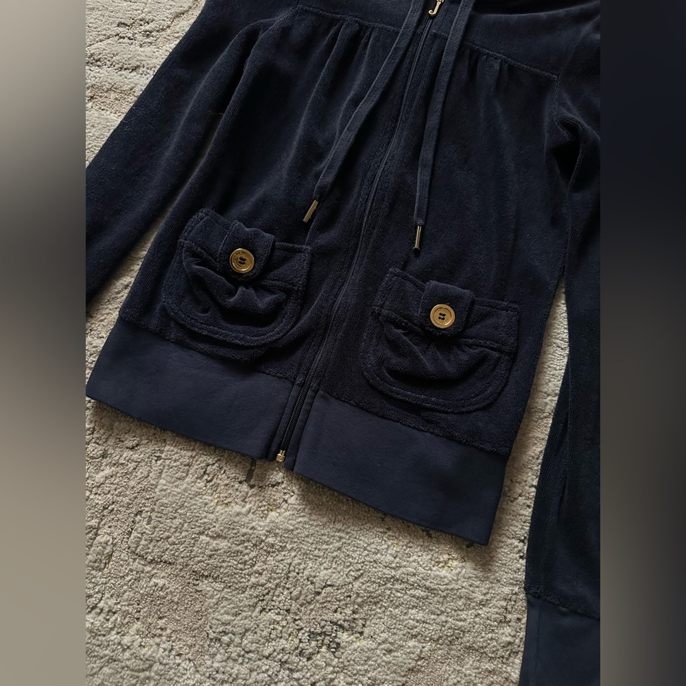 Juicy Couture Navy Terry Zip Up - Picture 3 of 7
